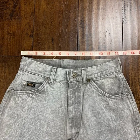 LEE Women’s Cut Off Shorts Gray Union Made VINTAGE 100% Cotton Size 7 MED - Picture 6 of 13